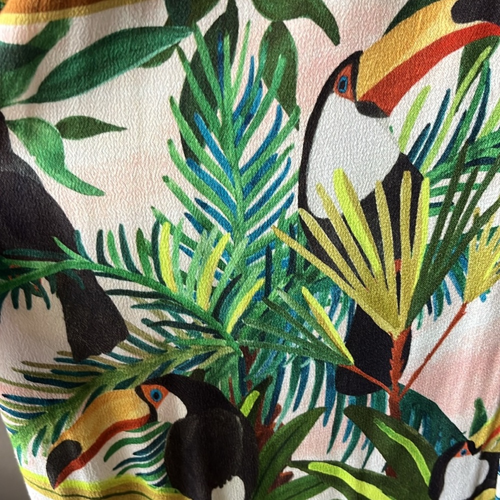 Farm Rio Mixed Scarf Patchwork Jumpsuit - Picture 10 of 10